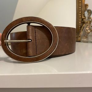 Brown leather belt